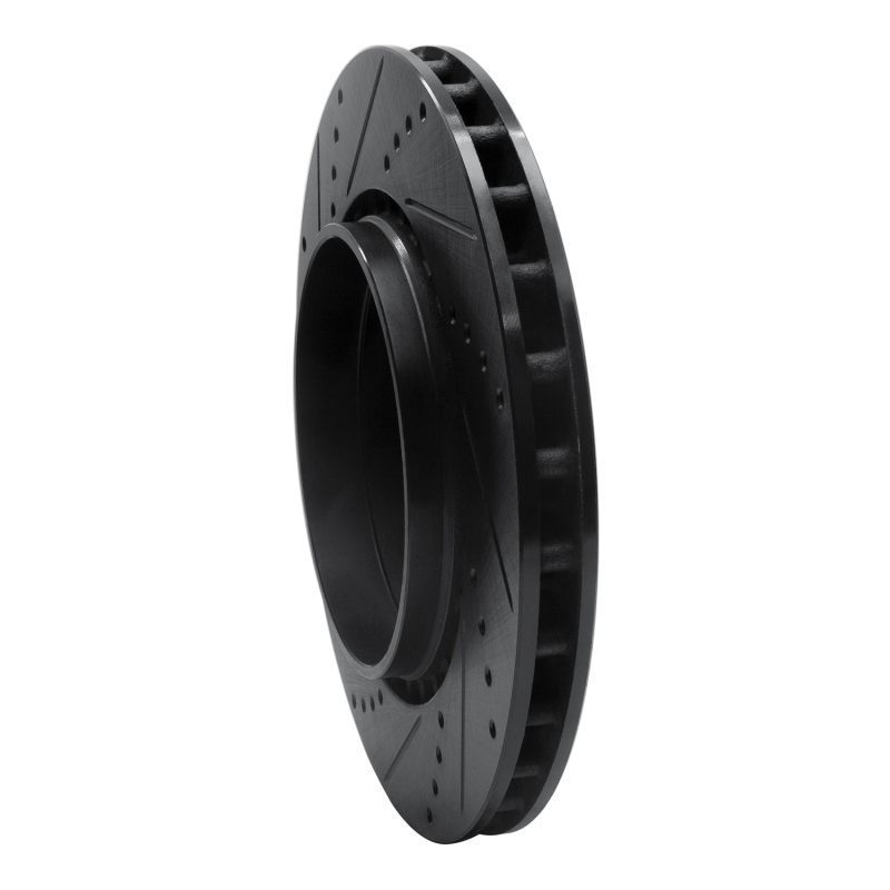 Volvo V70 Brake Rotor (1) - Rear Right - R1 Concepts - Drilled & Slotted - Black - `04-`07